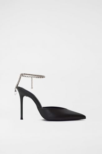 Green  Pumps with Strass Strap 