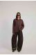 Leather Barrel Pants Vintage Brown