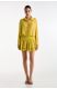 Crepe Mini Dress Yellow