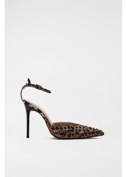 Leopard Pumps with Strass and Strap Pre-Order