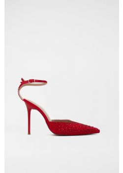  Red Pumps with Strass and Strap