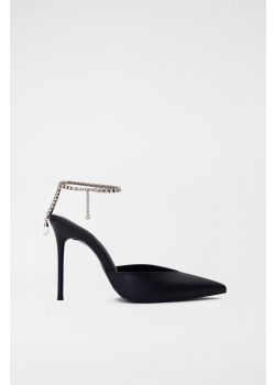 Black Pumps with Strass Strap