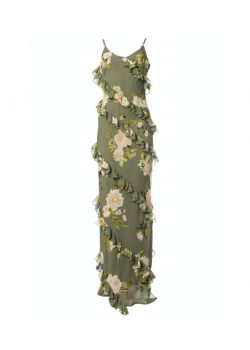 KLELIA DRESS OLIVE/IVORY FLORAL