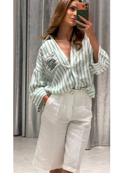 Shirt White- Green Pre-Order