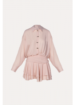 Crepe Mini Dress Crema