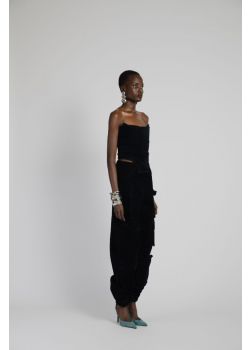 Cargo Velvet Pants Dark Blue