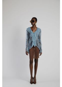 Lace Shirt Baby Blue