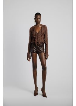 Lace Shirt Brown