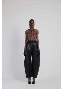 Leather Barrel Pants